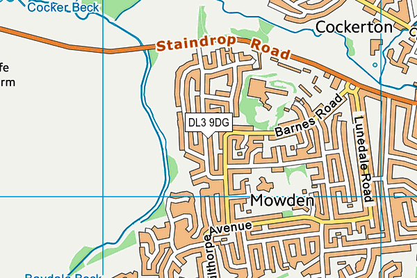 DL3 9DG map - OS VectorMap District (Ordnance Survey)