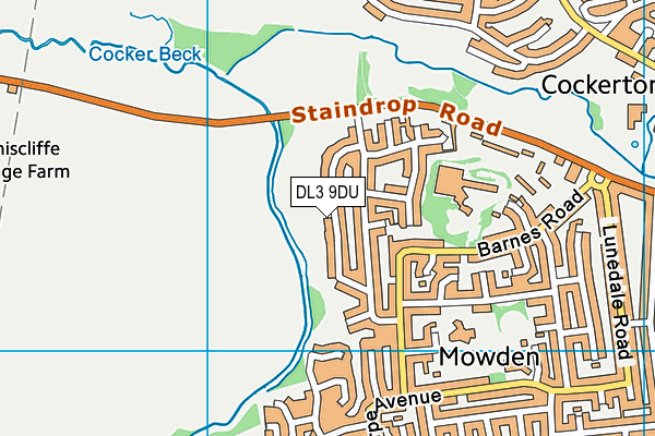 DL3 9DU map - OS VectorMap District (Ordnance Survey)