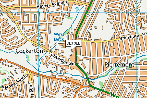 DL3 9EL map - OS VectorMap District (Ordnance Survey)
