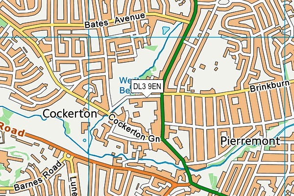 DL3 9EN map - OS VectorMap District (Ordnance Survey)