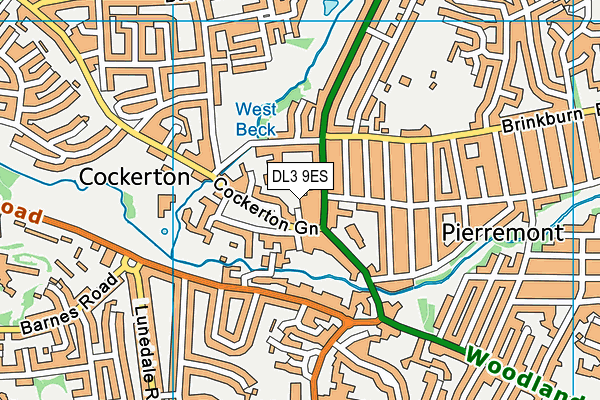 DL3 9ES map - OS VectorMap District (Ordnance Survey)