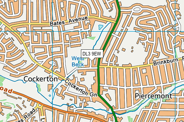 DL3 9EW map - OS VectorMap District (Ordnance Survey)