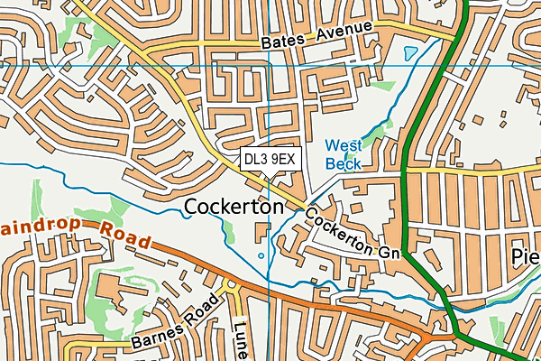 Cockerton Cricket Club map (DL3 9EX) - OS VectorMap District (Ordnance Survey)