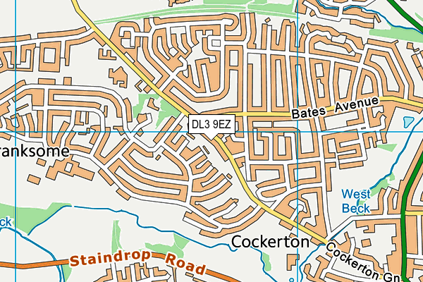 DL3 9EZ map - OS VectorMap District (Ordnance Survey)