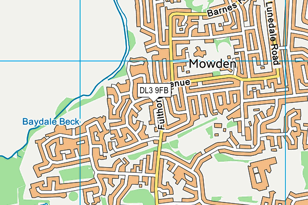 DL3 9FB map - OS VectorMap District (Ordnance Survey)