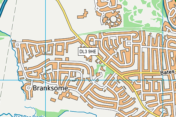 DL3 9HE map - OS VectorMap District (Ordnance Survey)
