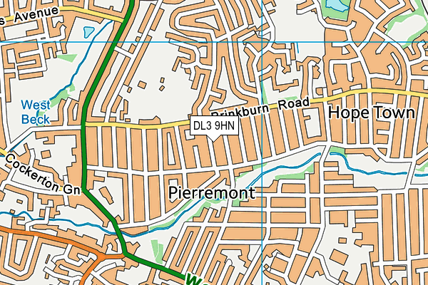 DL3 9HN map - OS VectorMap District (Ordnance Survey)