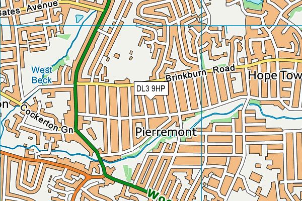 DL3 9HP map - OS VectorMap District (Ordnance Survey)