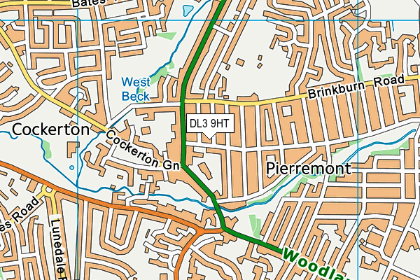 DL3 9HT map - OS VectorMap District (Ordnance Survey)