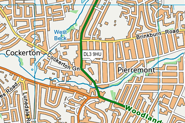 DL3 9HU map - OS VectorMap District (Ordnance Survey)