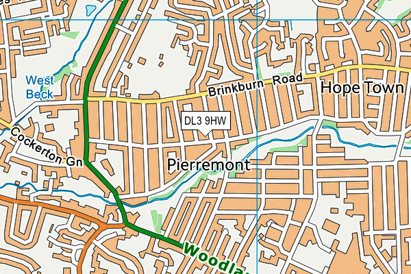 DL3 9HW map - OS VectorMap District (Ordnance Survey)