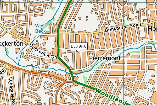 DL3 9HX map - OS VectorMap District (Ordnance Survey)