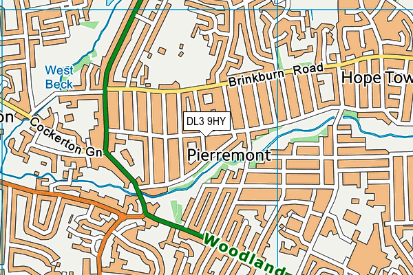 DL3 9HY map - OS VectorMap District (Ordnance Survey)