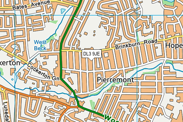 DL3 9JE map - OS VectorMap District (Ordnance Survey)