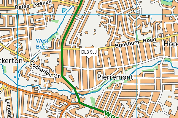 DL3 9JJ map - OS VectorMap District (Ordnance Survey)