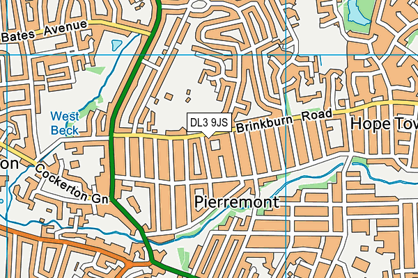 DL3 9JS map - OS VectorMap District (Ordnance Survey)