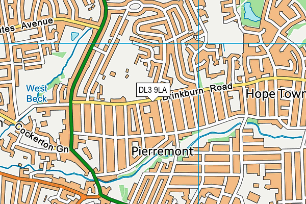 DL3 9LA map - OS VectorMap District (Ordnance Survey)
