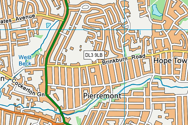 DL3 9LB map - OS VectorMap District (Ordnance Survey)