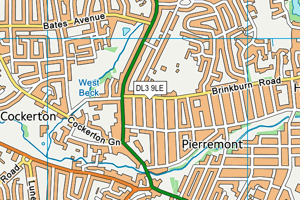 DL3 9LE map - OS VectorMap District (Ordnance Survey)