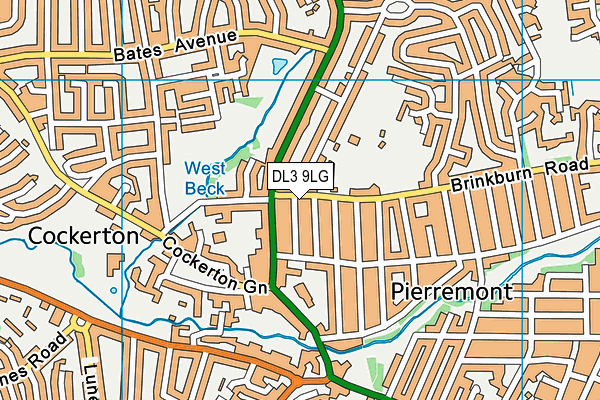 DL3 9LG map - OS VectorMap District (Ordnance Survey)
