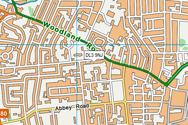 DL3 9NJ map - OS VectorMap District (Ordnance Survey)