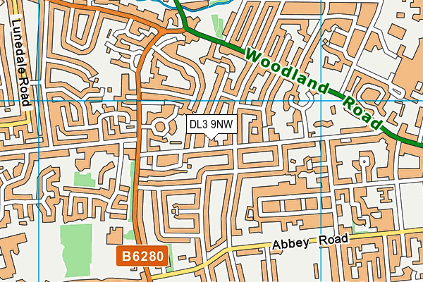 DL3 9NW map - OS VectorMap District (Ordnance Survey)