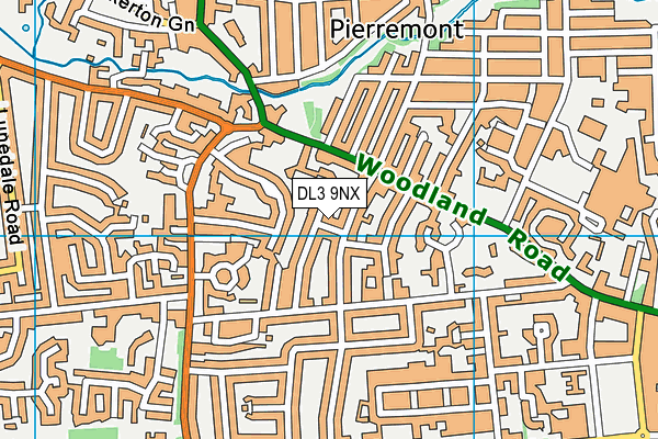 DL3 9NX map - OS VectorMap District (Ordnance Survey)