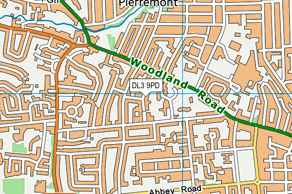 DL3 9PD map - OS VectorMap District (Ordnance Survey)