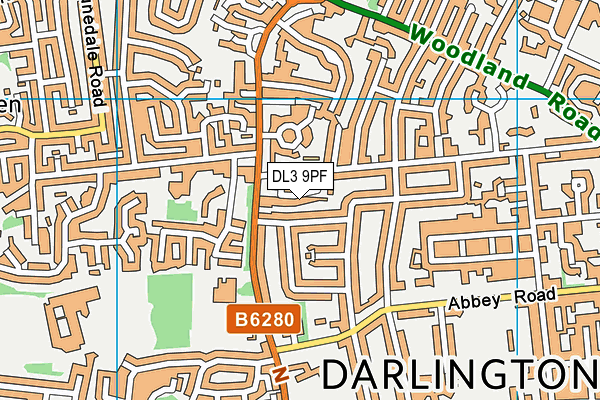 DL3 9PF map - OS VectorMap District (Ordnance Survey)