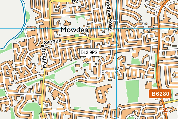 DL3 9PS map - OS VectorMap District (Ordnance Survey)