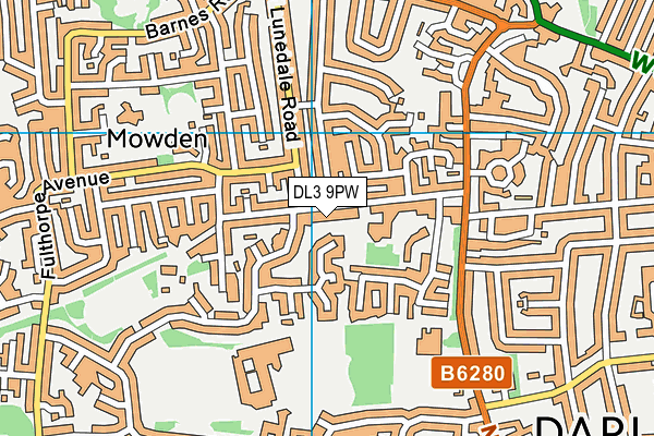 DL3 9PW map - OS VectorMap District (Ordnance Survey)