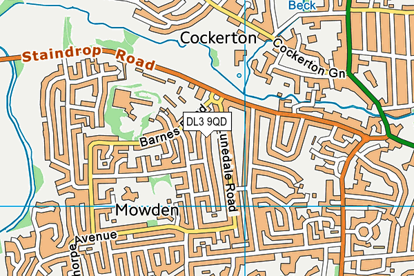 DL3 9QD map - OS VectorMap District (Ordnance Survey)