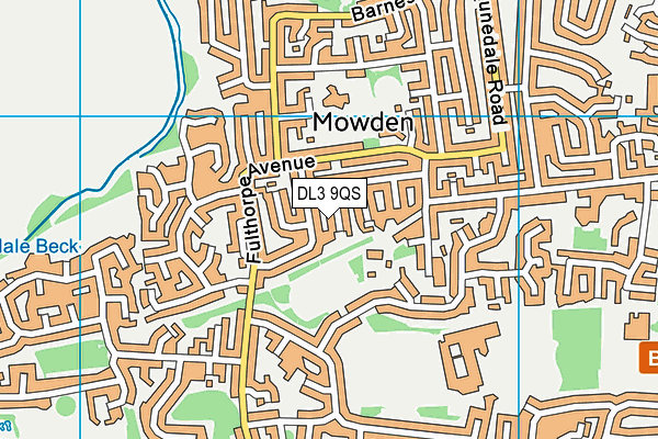 DL3 9QS map - OS VectorMap District (Ordnance Survey)