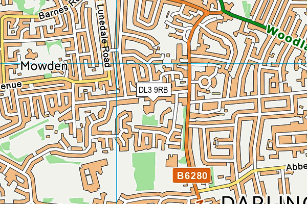 DL3 9RB map - OS VectorMap District (Ordnance Survey)