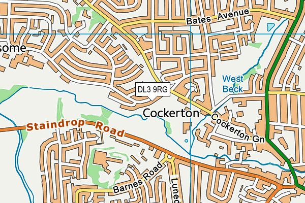 DL3 9RG map - OS VectorMap District (Ordnance Survey)