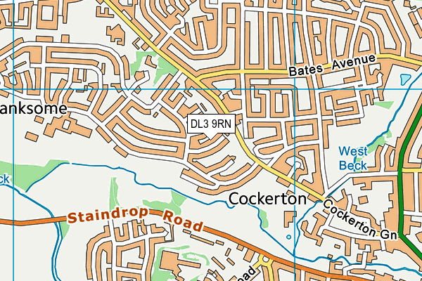 DL3 9RN map - OS VectorMap District (Ordnance Survey)