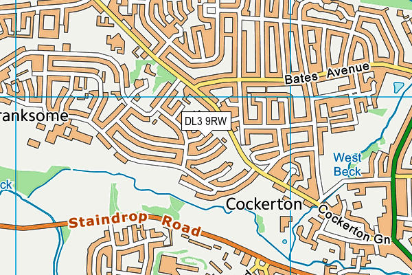 DL3 9RW map - OS VectorMap District (Ordnance Survey)