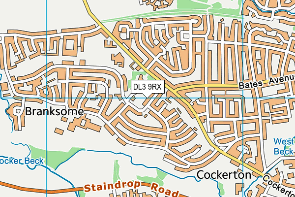 DL3 9RX map - OS VectorMap District (Ordnance Survey)