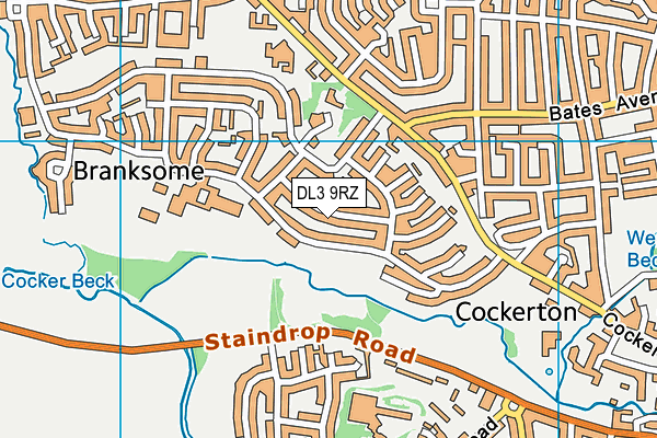 DL3 9RZ map - OS VectorMap District (Ordnance Survey)