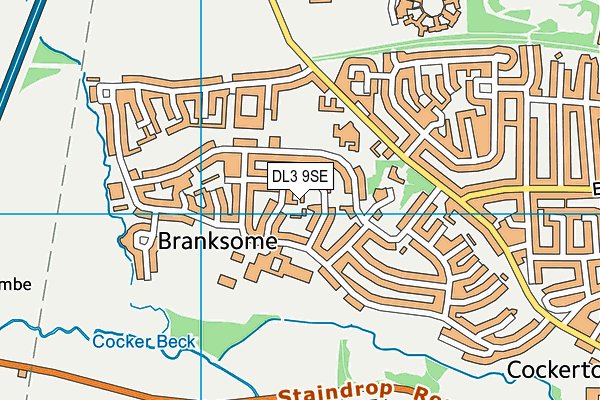 DL3 9SE map - OS VectorMap District (Ordnance Survey)