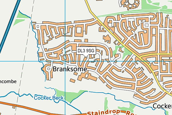 DL3 9SG map - OS VectorMap District (Ordnance Survey)
