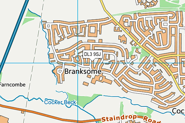 DL3 9SJ map - OS VectorMap District (Ordnance Survey)
