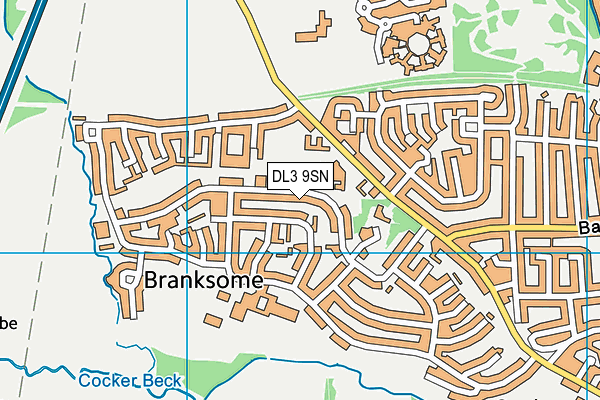 DL3 9SN map - OS VectorMap District (Ordnance Survey)