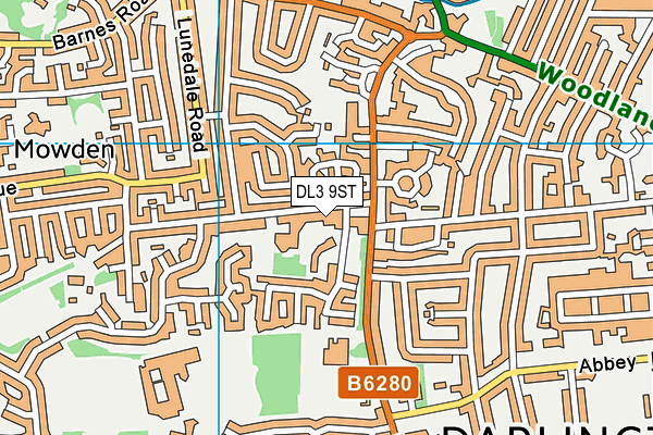 DL3 9ST map - OS VectorMap District (Ordnance Survey)