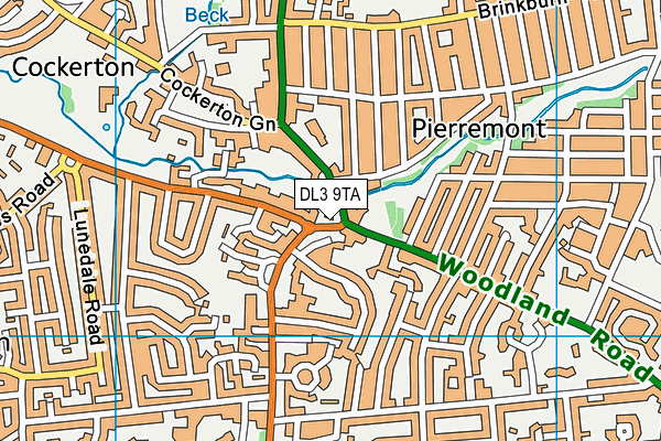 DL3 9TA map - OS VectorMap District (Ordnance Survey)