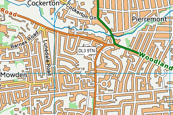 DL3 9TN map - OS VectorMap District (Ordnance Survey)
