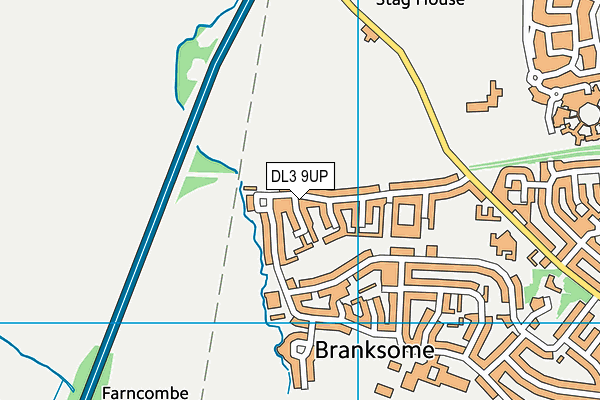 DL3 9UP map - OS VectorMap District (Ordnance Survey)