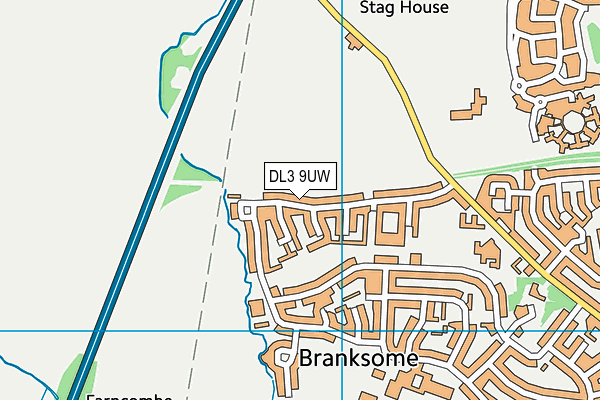 DL3 9UW map - OS VectorMap District (Ordnance Survey)
