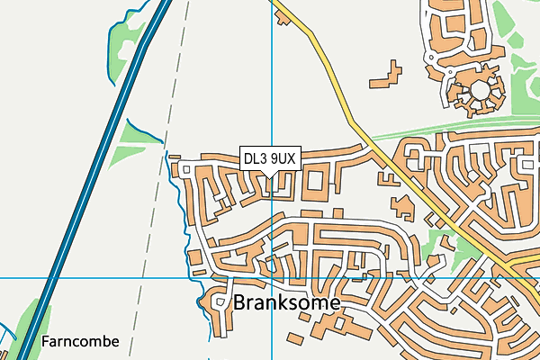 DL3 9UX map - OS VectorMap District (Ordnance Survey)