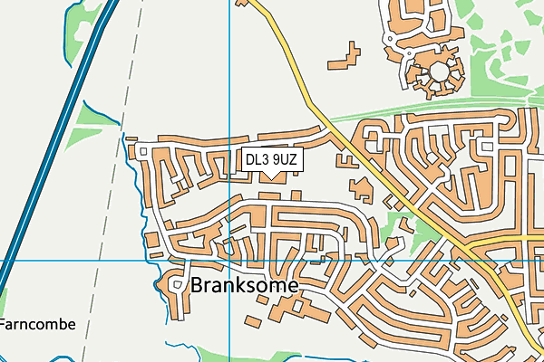 DL3 9UZ map - OS VectorMap District (Ordnance Survey)